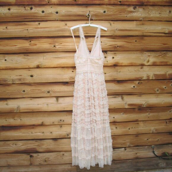 Mac Duggal 8037 Embroidered Floral evening Gown Dress Blush - Picture 13 of 16